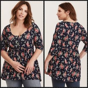 Torrid Multi-Color Bambi Floral Print Button